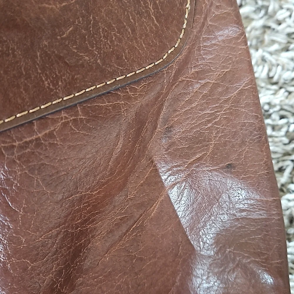 Liz Claiborne Axcess Brown Faux Leather Vintage Satchel Crossbody Bag Purse - Picture 7 of 13